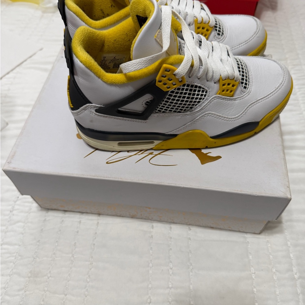 Jordan White and Yellow Retro Sneakers - Picture 2 of 3